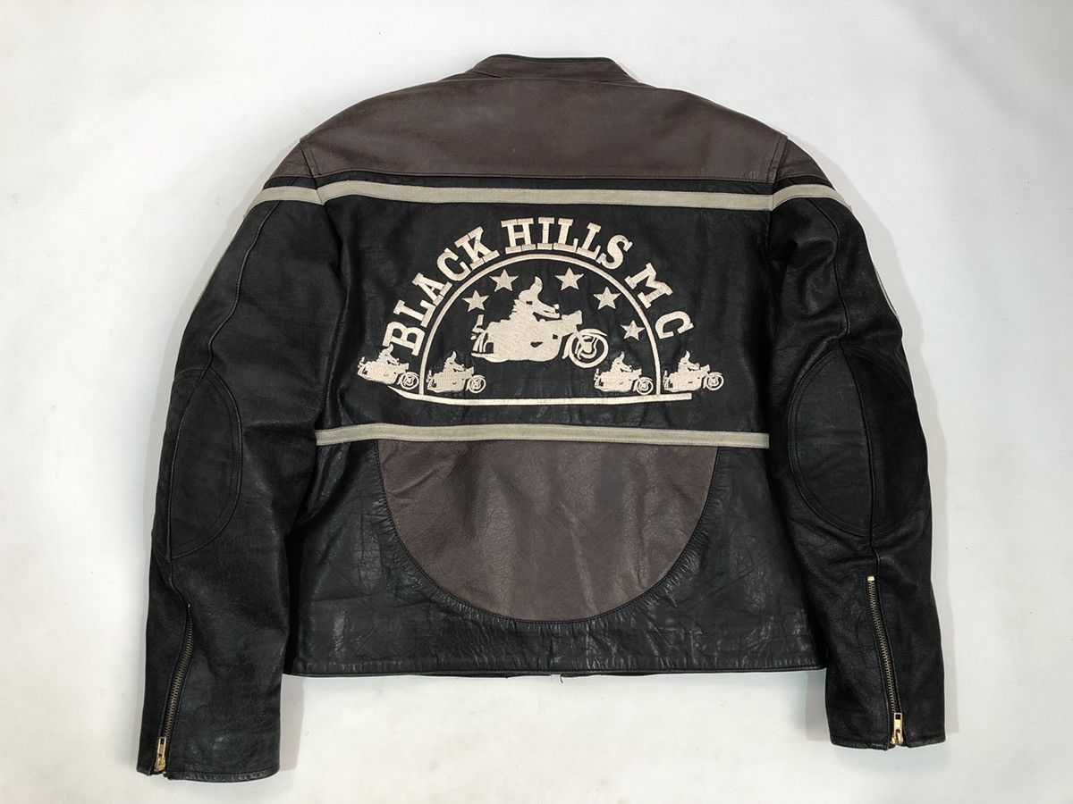 Vintage Black Hills Moto Motorcycle Leather Jacket Racing Size US L / EU 52-54 / 3 - 10 Thumbnail