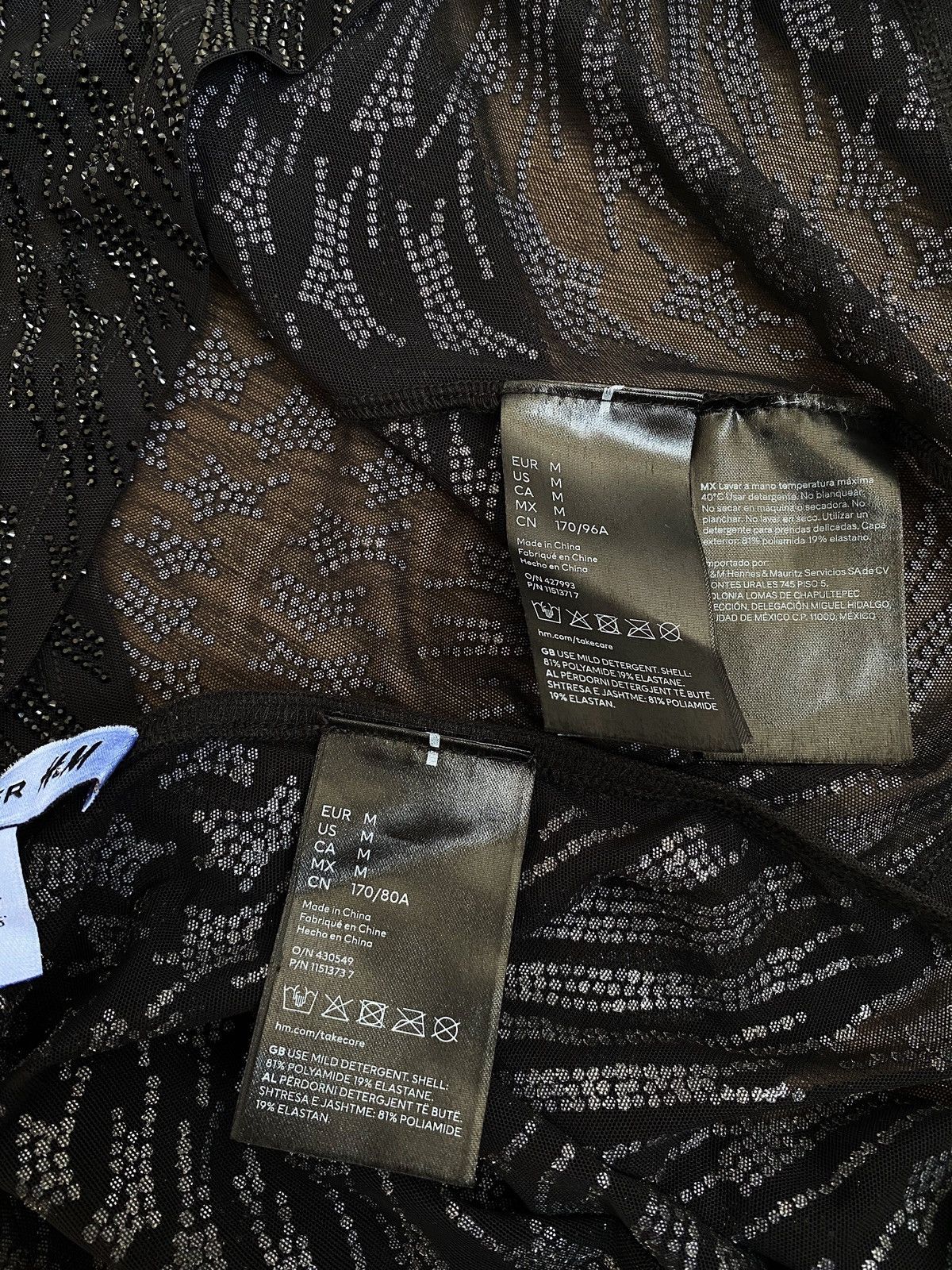 Mugler New Set Mugler x H&M Rhinestone Embellished Mesh Top+ Tights Size M / US 6-8 / IT 42-44 - 24 Thumbnail