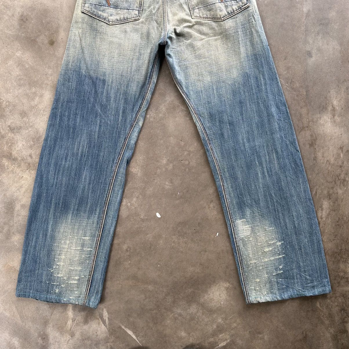 Japanese Brand Vintage Japanese Raw Distressed Faded Denim Jean Size 32 Size US 31 - 12 Thumbnail