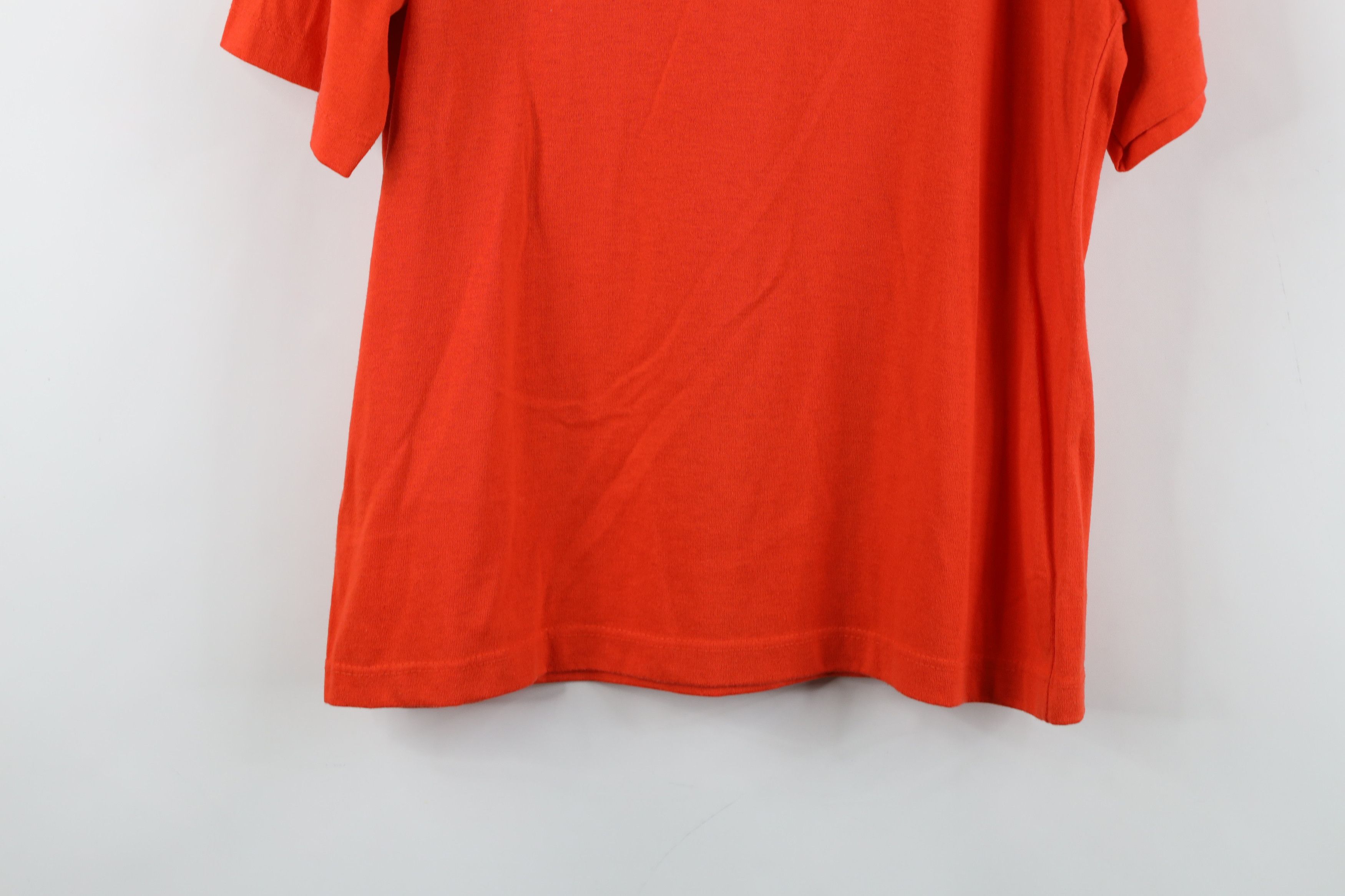 Vintage Vintage 70s Streetwear Thin Blank Pocket T-Shirt Orange USA Size L / US 10 / IT 46 - 12 Thumbnail
