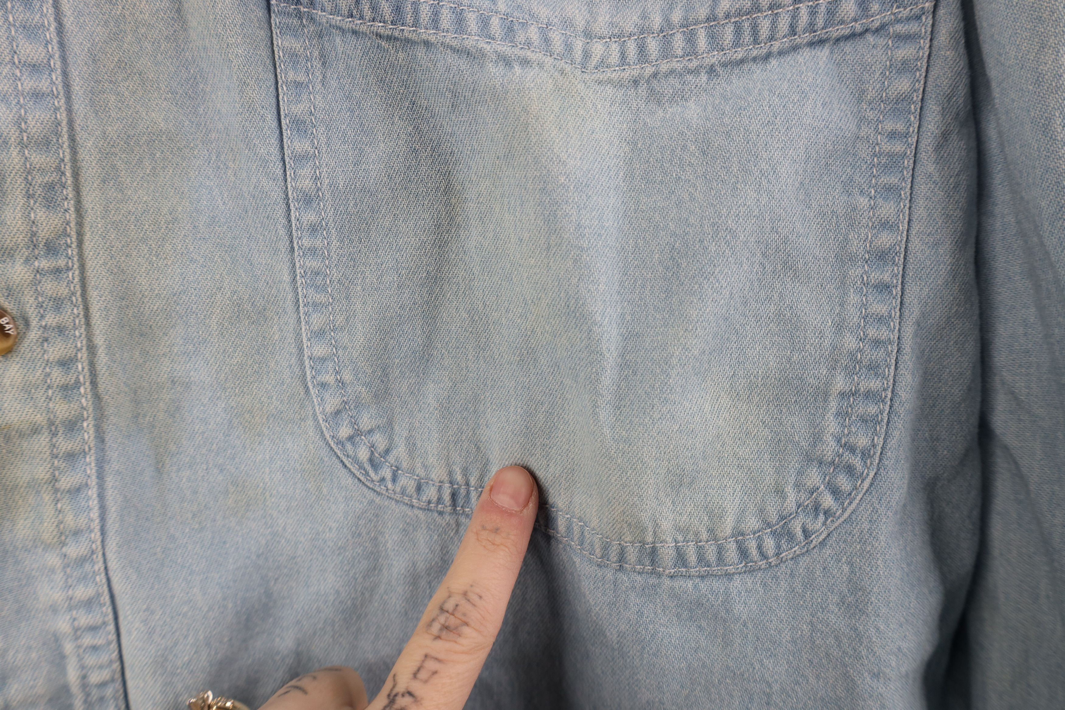 Vintage Vintage 90s Railroad Open Collared Denim Jean Button Shirt Size US XL / EU 56 / 4 - 6 Thumbnail