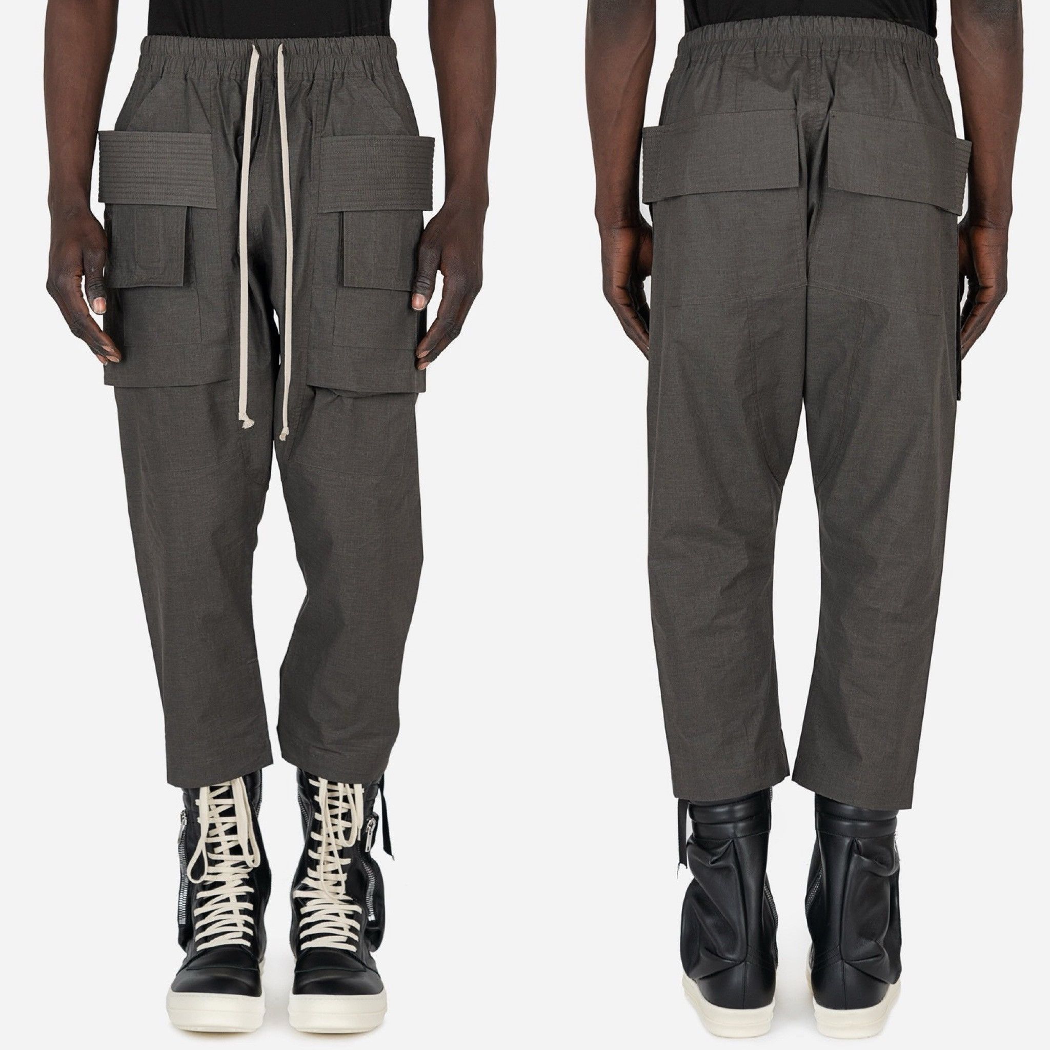 Rick Owens Rick Owens SS22 DRKSHDW Creatch Cargo Cropped Pants DarkDust Size US 36 / EU 52 - 1 Thumbnail