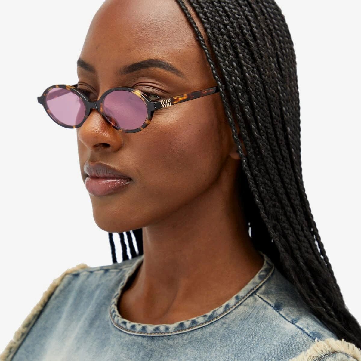 Miu Miu Miu Miu REGARD Women Sunglasses MU04ZSF VAU50D AUTHENTIC Size ONE SIZE - 14 Thumbnail