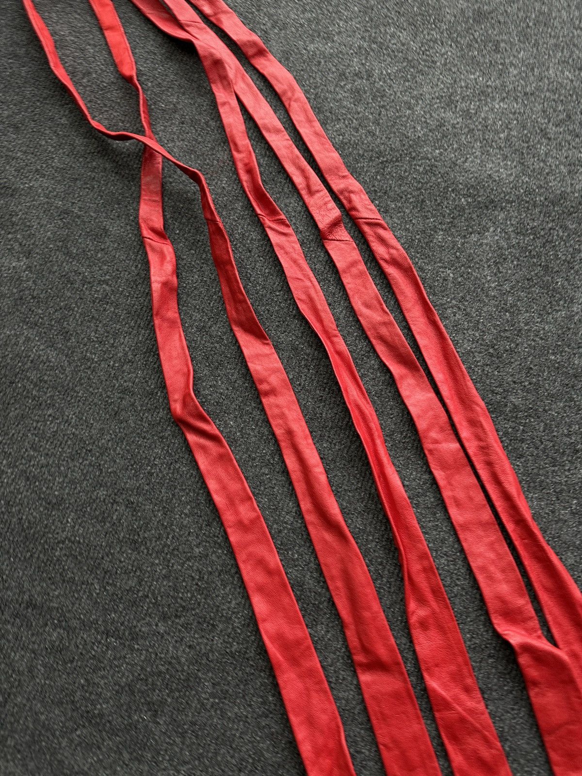 Other 🚨 LEATHER RED ITALY TIE LUXURY VNTG RARE OLD MONEY Size ONE SIZE - 9 Thumbnail