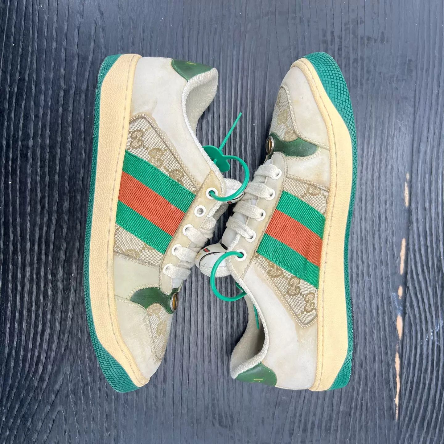 Gucci Gucci Distressed Sneakers Gray-Green Size 5.5/39.5 Size US 6.5 / EU 39-40 - 2 Thumbnail