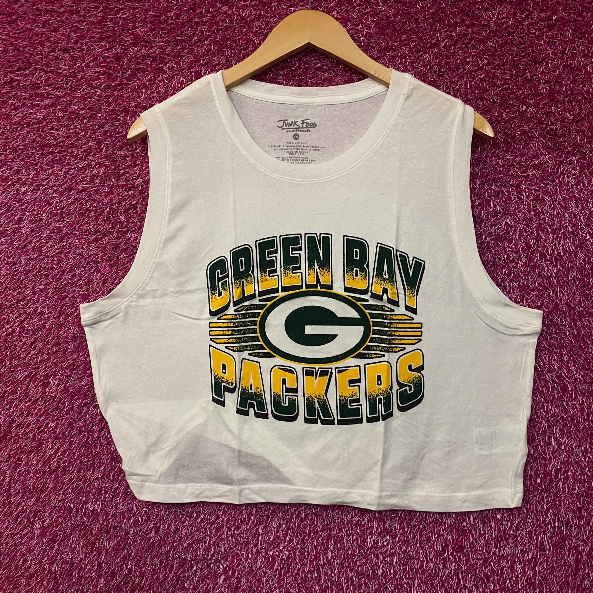 Junk Food Junk Food NFL Green Bay Packers Cropped Sleeveless T-Shirt 2 Size XXL / US 16-18 / IT 52-54 - 1 Thumbnail