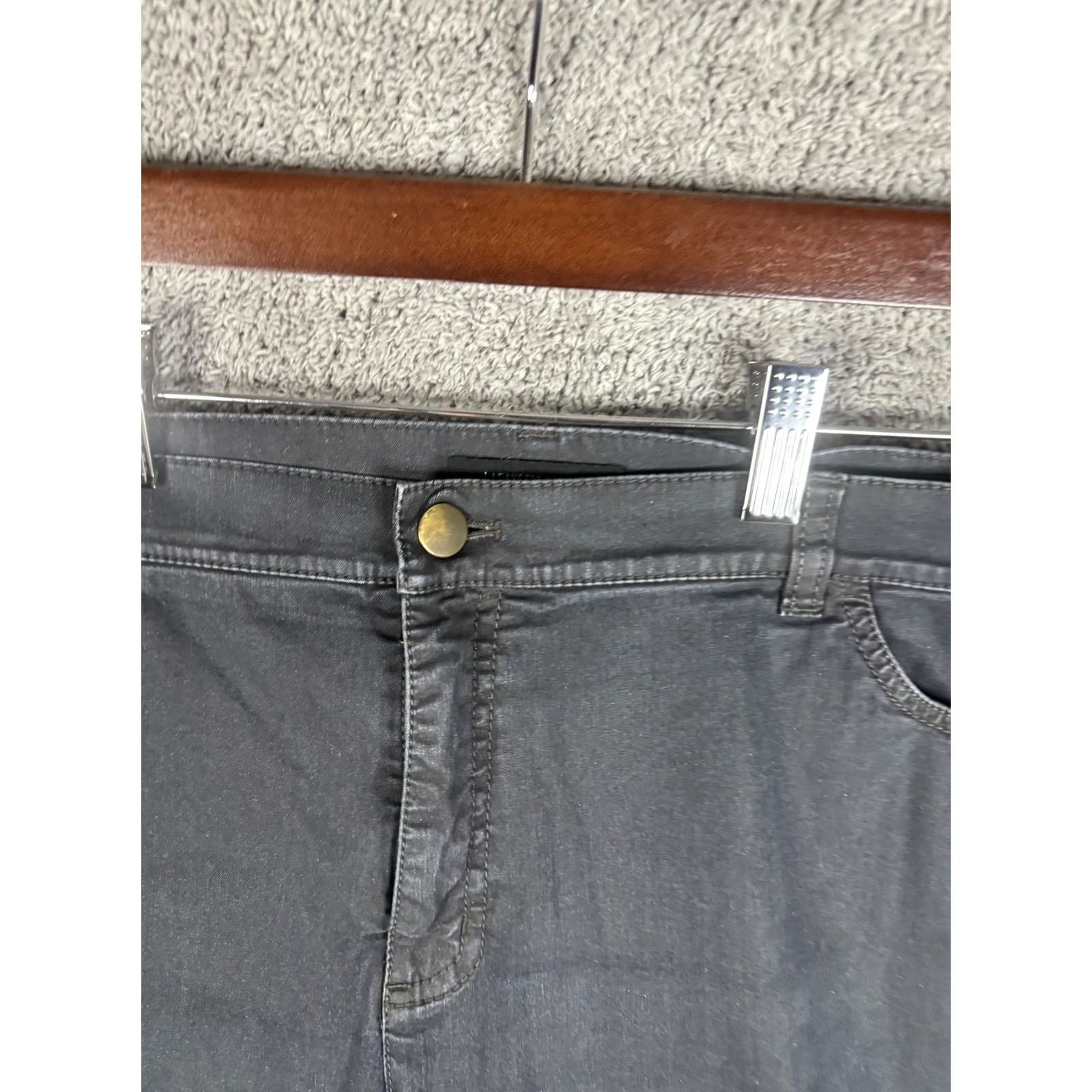 Vintage Lafayette 148 New York Pants Womens 38x25 Gray Stretch Twill Casual Chino Straight Pockets Zipper Fly Waist 36in Inseam 26in Regular Vintage No Size 26" / US 2 / IT 38 - 4 Thumbnail