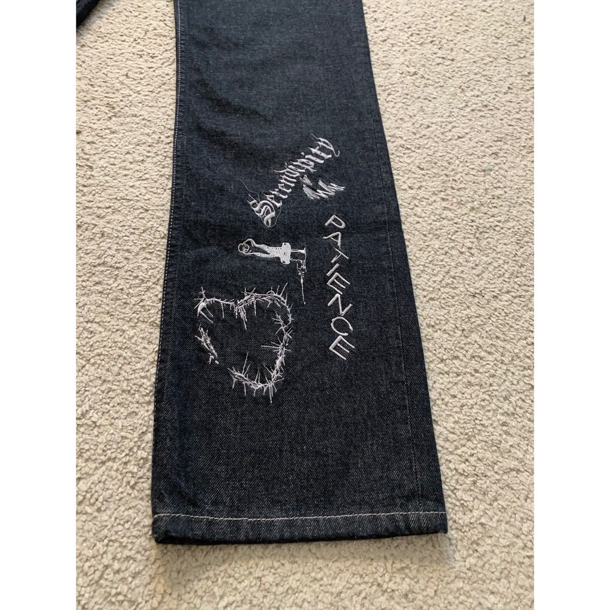 Helmut Lang HELMUT LANG BLACK EMBROIDERY JEANS Size US 31 - 23 Thumbnail