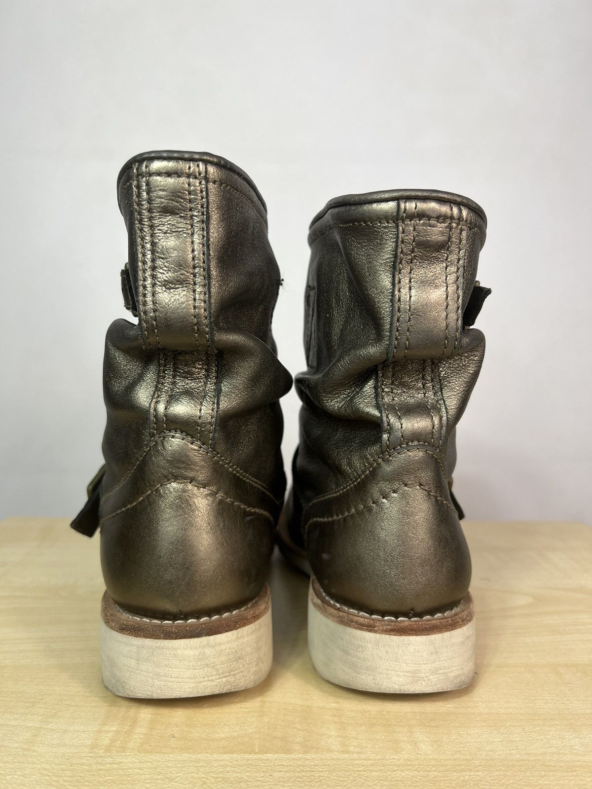 Dirk Bikkembergs Dirk Bikkembergs Crumpled Gold Engineered Boots Size US 5 / EU 37 - 4 Thumbnail