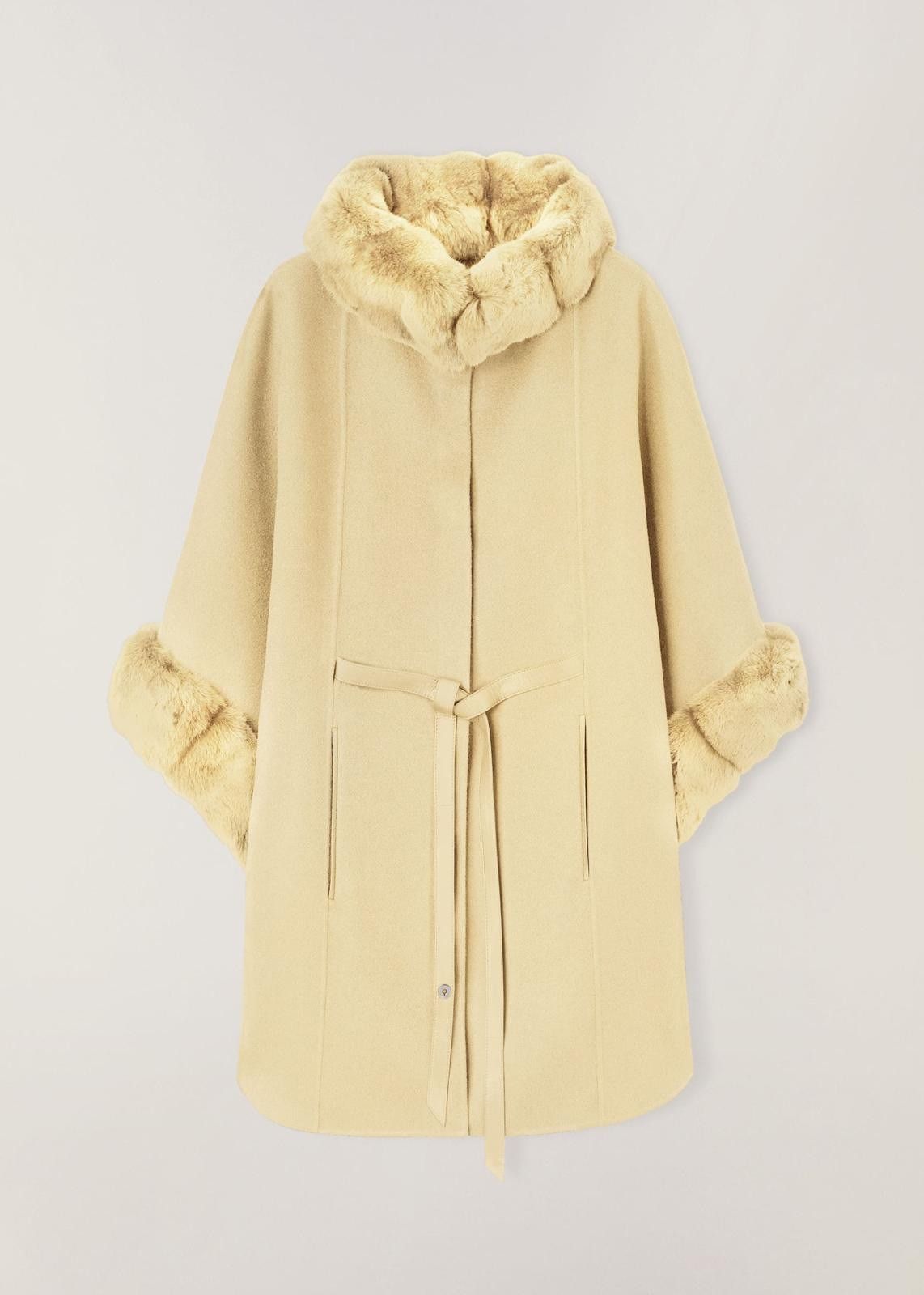 Loro Piana o1srvl11e1124 Funnel Neckline Wide Cuffs Cape in Yellow Size S / US 4 / IT 40 - 1 Preview