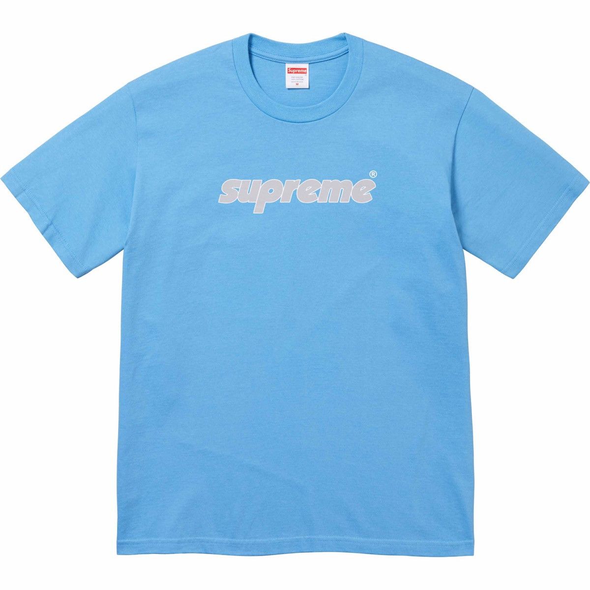 Image of Supreme Pinline Logo Tee T-Shirt Bright Blue Ss24 , Men's (Size 2XL)