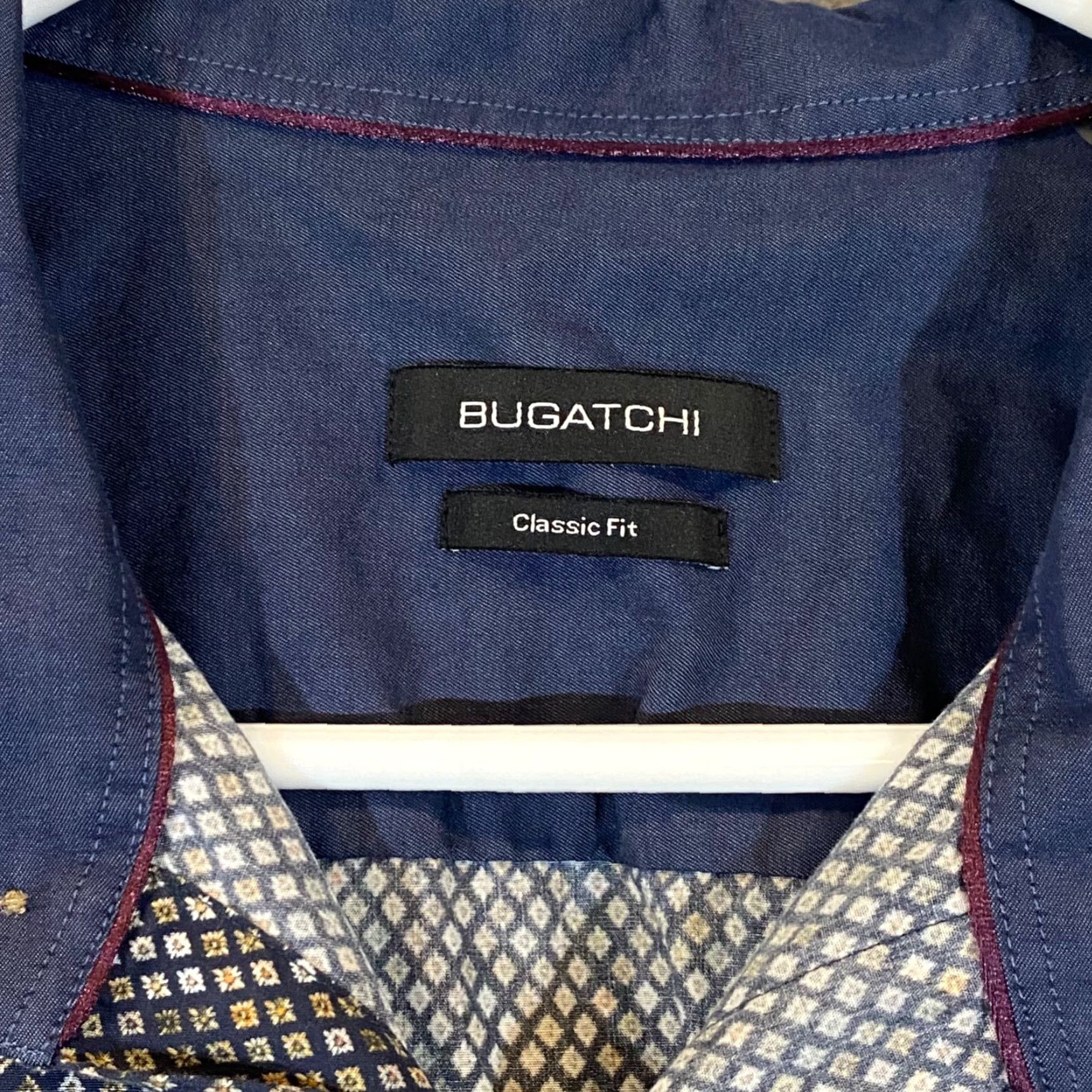 BUGATCHI Bugatchi Shirt Mens XL Gray Multicolor Micro Print Button Up Dress Top L/S Size US XL / EU 56 / 4 - 2 Thumbnail