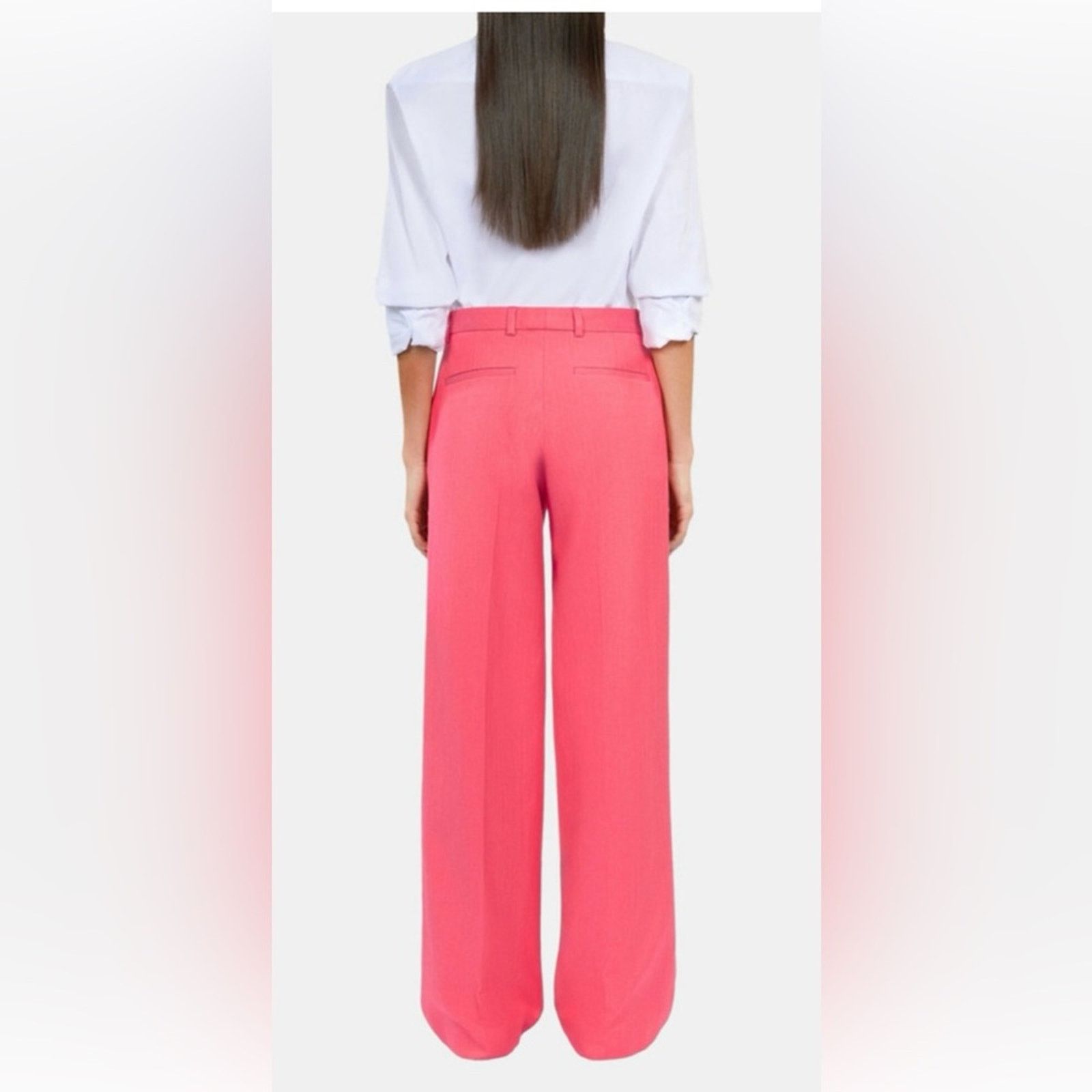 The Kooples NWT The Kooples $345 Women's Pink Wide-Leg Pants Size 26 Size 26" / US 2 / IT 38 - 3 Thumbnail