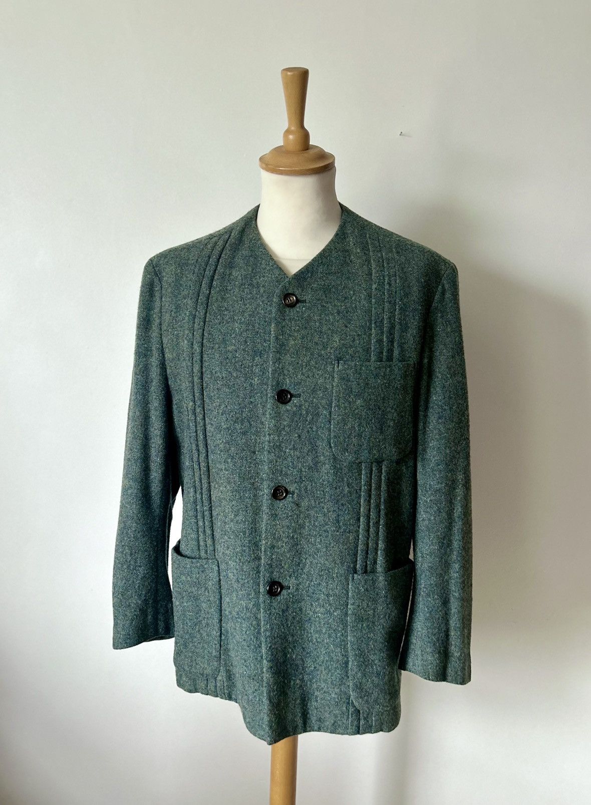 Comme des Garcons Homme Plus CDGH+ AW1995 ‘SLEEP’ COLLARLESS BOILED WOOL JACKET ad1995 Size US S / EU 44-46 / 1 - 1 Thumbnail