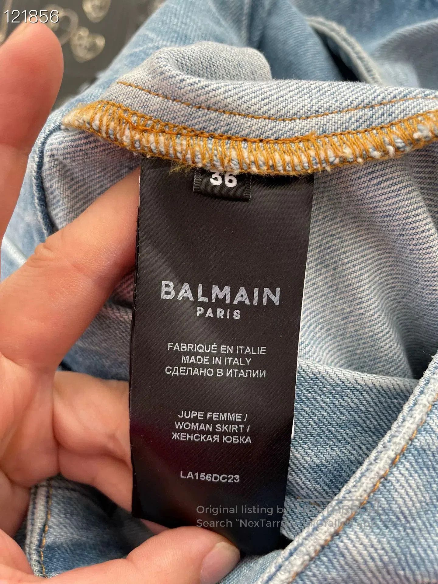 Balmain Balmain Wang Feifei Denim Skirt. Size 35" - 4 Thumbnail