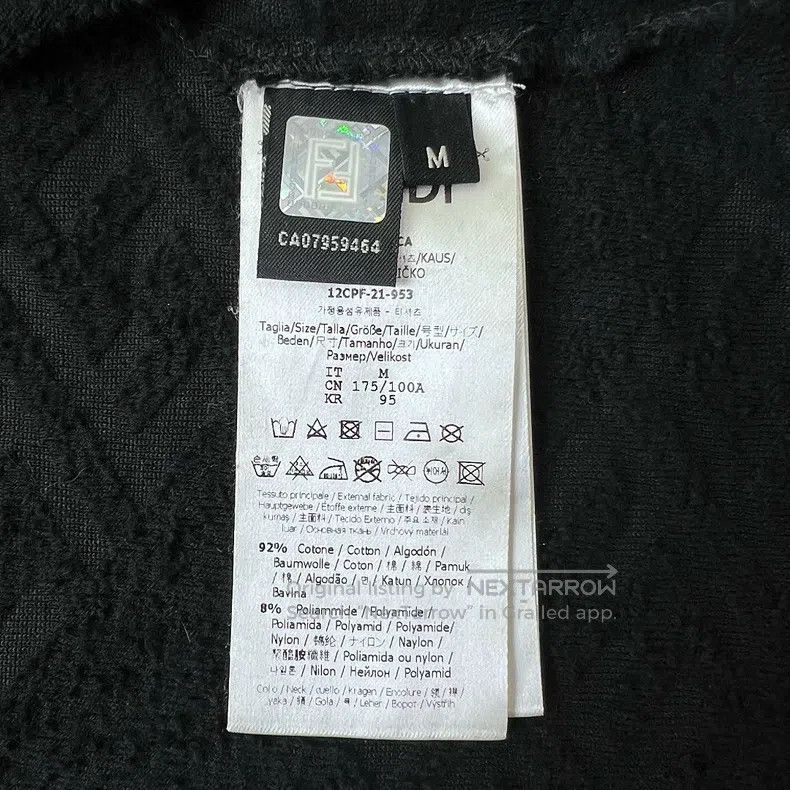 Fendi Fendi Black FF Subtle Print Velvet Short Sleeve T-Shirt Size US M / EU 48-50 / 2 - 6 Thumbnail