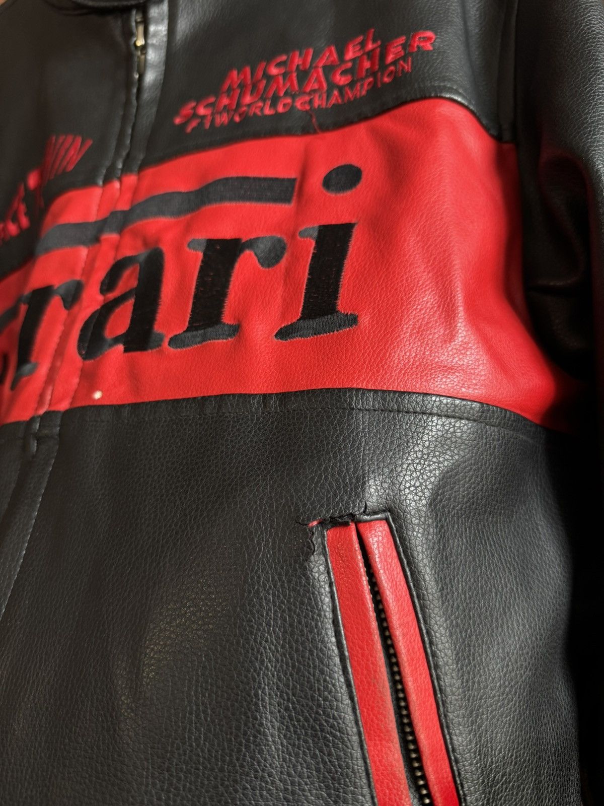 Vintage Ferrari Faux Leather Racing Formula One Rare Hype Jacket Size US S / EU 44-46 / 1 - 11 Thumbnail
