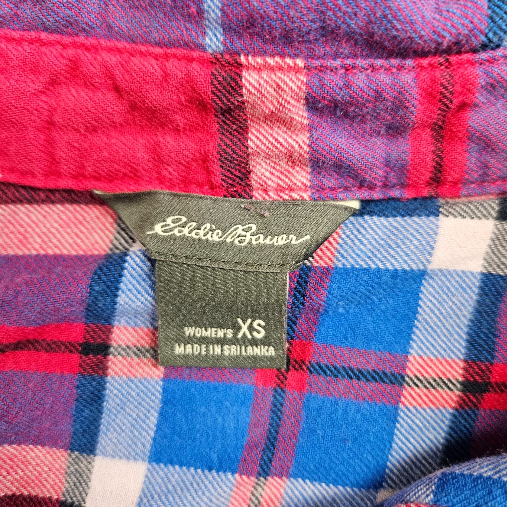 Eddie Bauer Eddie Bauer Womens Button Front Shirt XS Pink Blue Plaid Cotton Long Sleeve Shirt Womens XS Redraft Size XS / US 0-2 / IT 36-38 - 5 Thumbnail