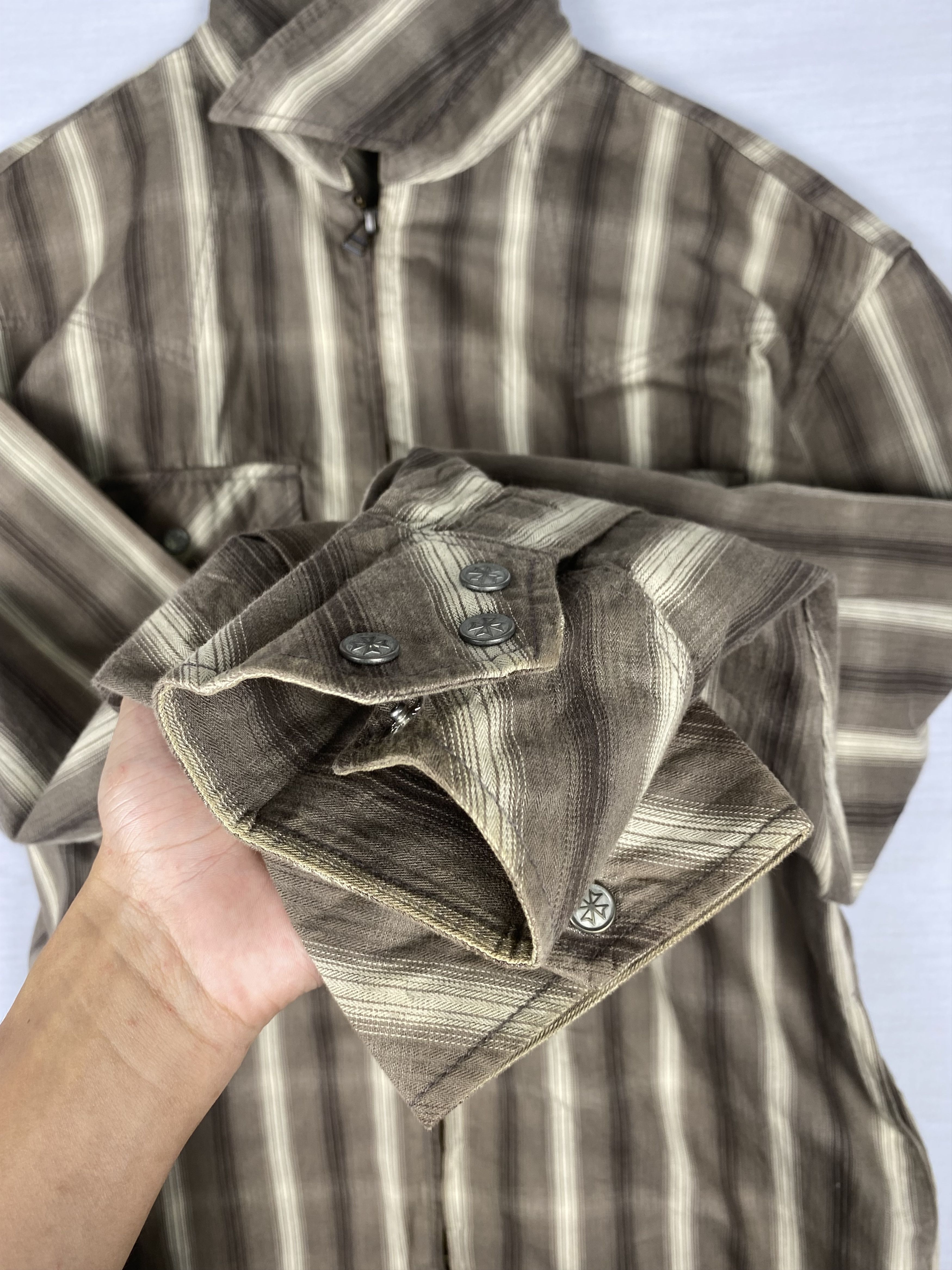 Canvas Vintage Kansai Jeans Striped Double Pocket Long Sleeve Shirt Size US M / EU 48-50 / 2 - 4 Thumbnail