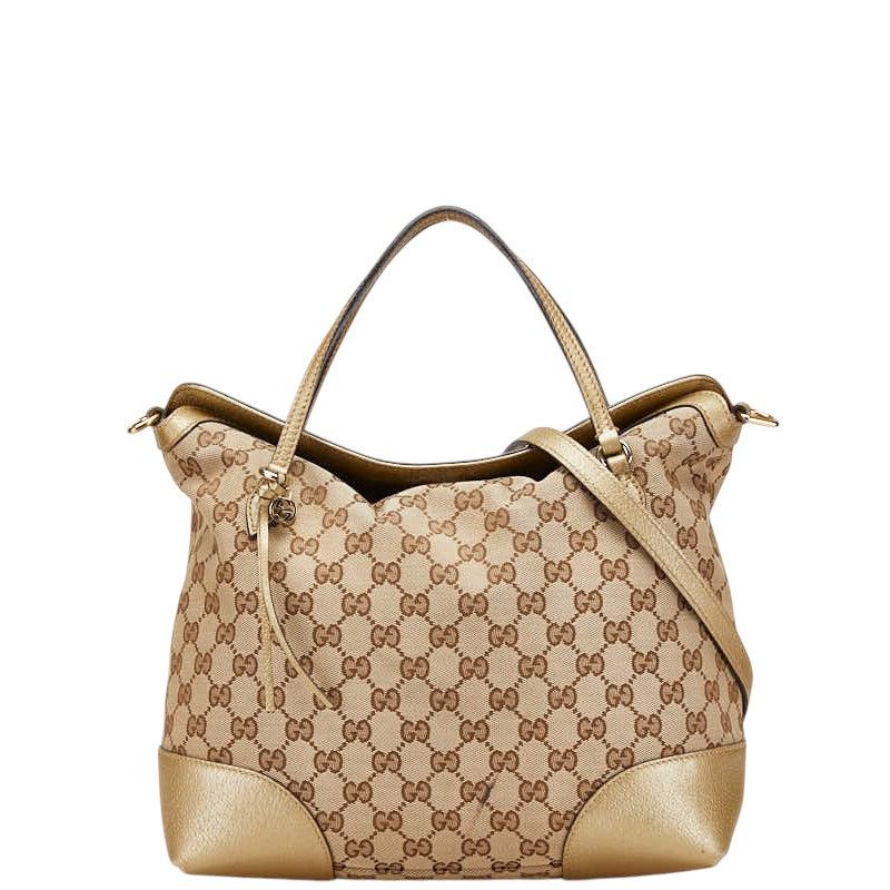 Gucci Gucci Bree GG Canvas 2Way Bag Canvas Shoulder Bag 353120 in Beige, Women's