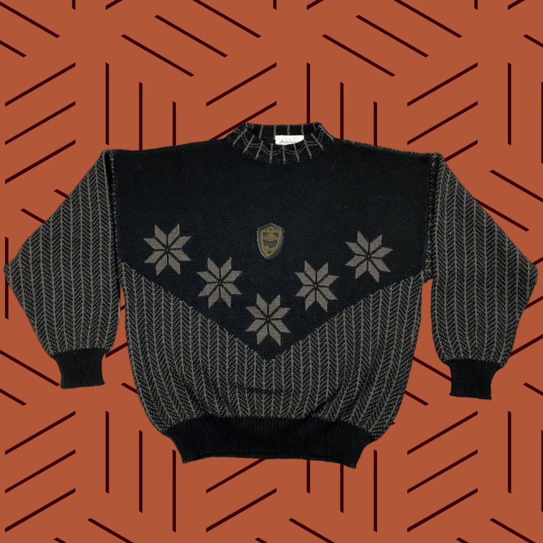 Vintage VINTAGE 80s ALBERTO OTAGO ROWING CLUB SWEATER Crew Neck Casual Black Large Mens Size US L / EU 52-54 / 3 - 1 Thumbnail