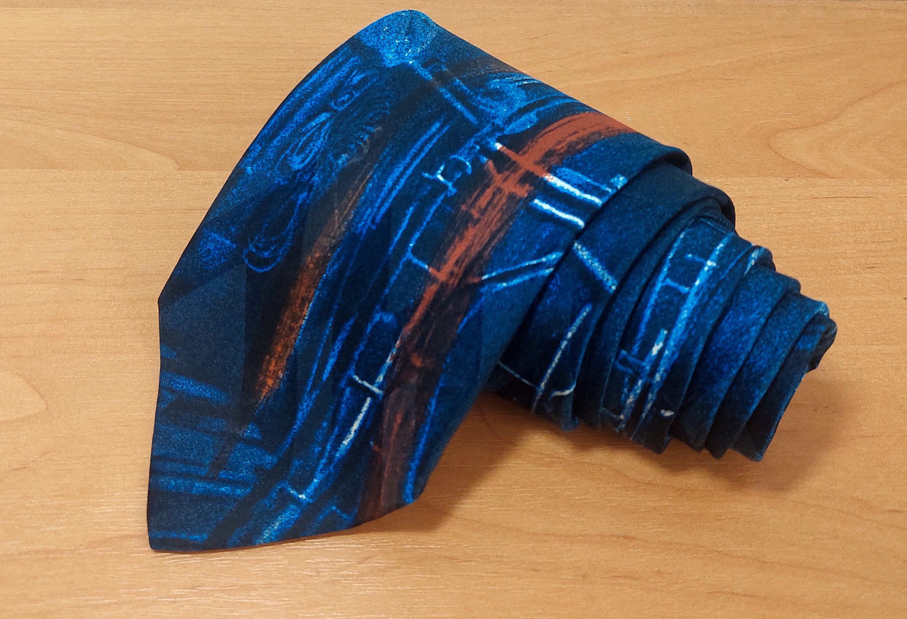 Claude Montana Claude Montana Paris Silk BlueTie Abstract Industrial 90s Size ONE SIZE - 2 Thumbnail