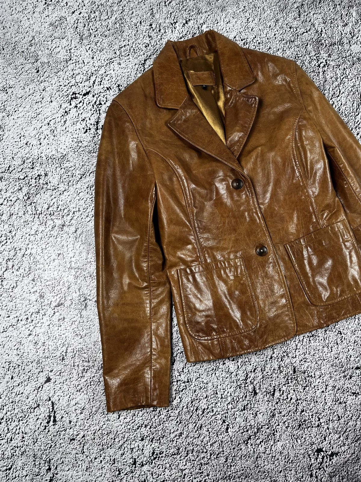 Leather Vintage Y2K Leather jacket avant garde aviator coat XL Size XL / US 12-14 / IT 48-50 - 3 Thumbnail