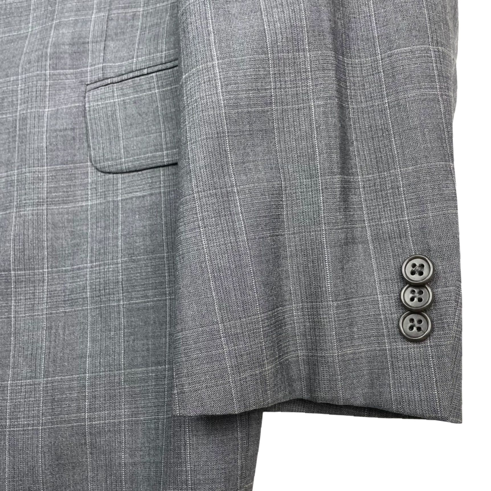 Jack Victor Jack Victor Napoli Men's Blazer 40S Wool Gray Plaid 2-Button Size 40R - 4 Thumbnail