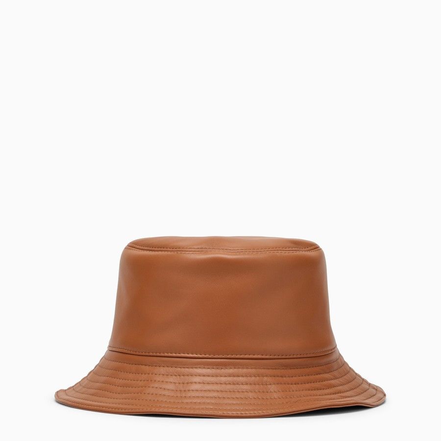 Loewe o1d2blof0824 Size: 59 / Leather Bucket Hat in Brown Size ONE SIZE - 3 Thumbnail