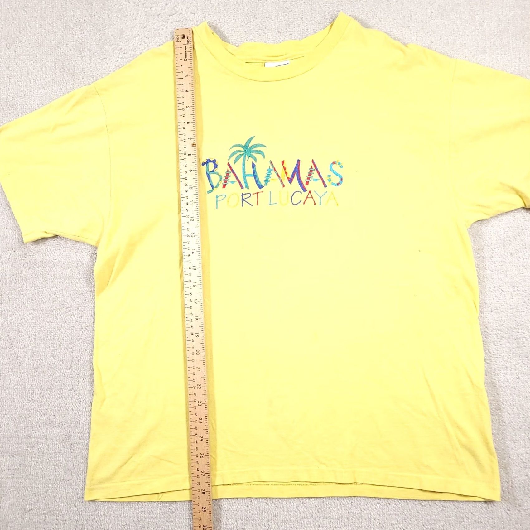 Hanes VINTAGE Hanes Beefy-T Bahamas Embroidered T-Shirt XL Yellow S/S USA Made Mens 90s Beach Tee Size US XL / EU 56 / 4 - 6 Thumbnail