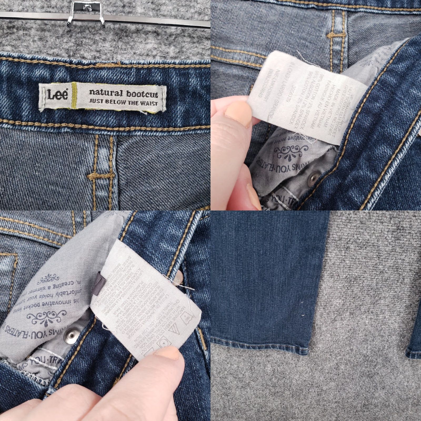 Lee Lee Jeans Women's 8 Long Blue Dark Wash Denim Bootcut Stretch Mid Rise Regular 5-Pocket Mens? Womens Size 30" / US 8 / IT 44 - 9 Thumbnail