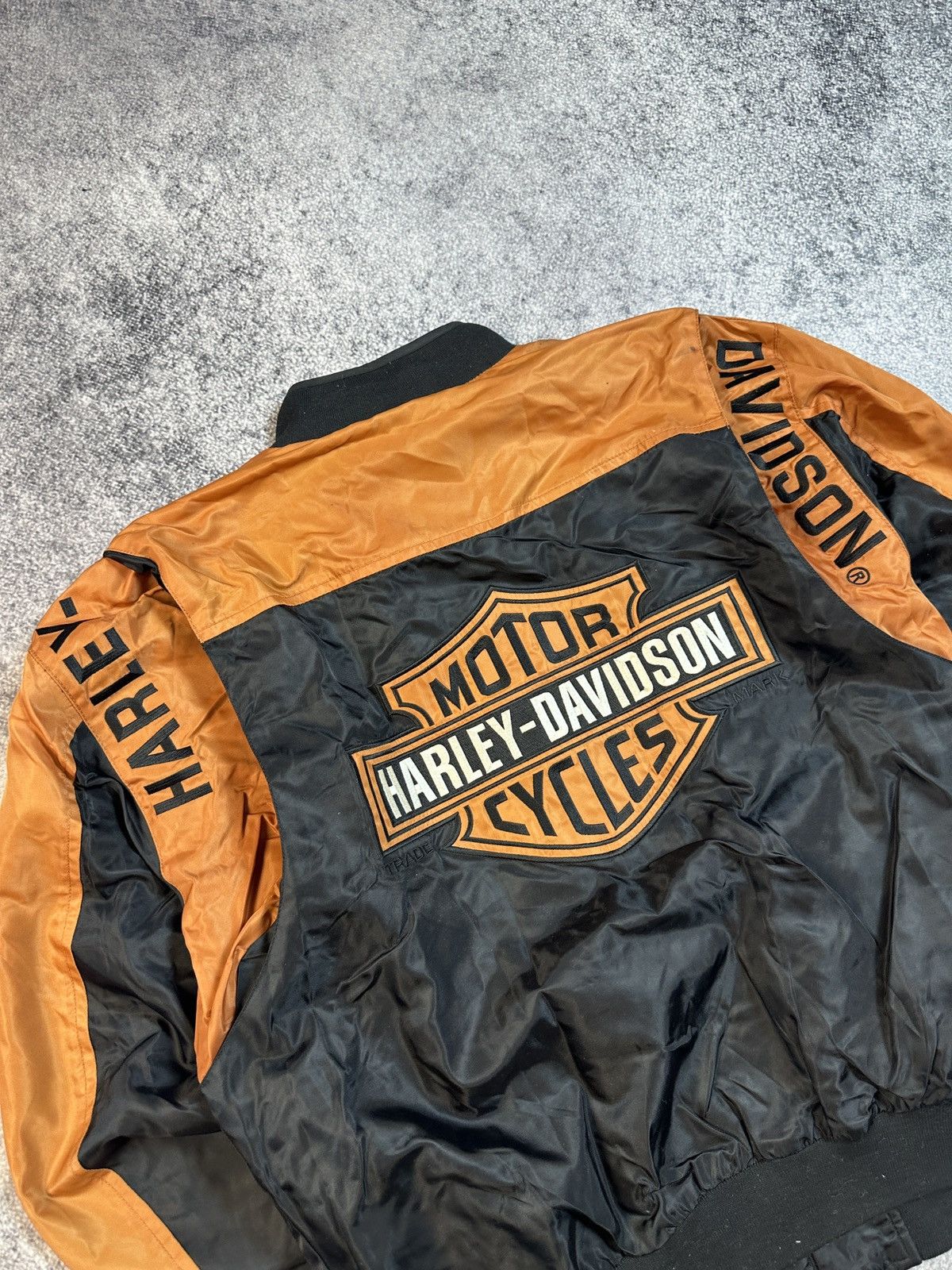 Harley Davidson Vintage Harley-Davidson Big Logo Back Jacket Racing Biker M Size US M / EU 48-50 / 2 - 2 Thumbnail