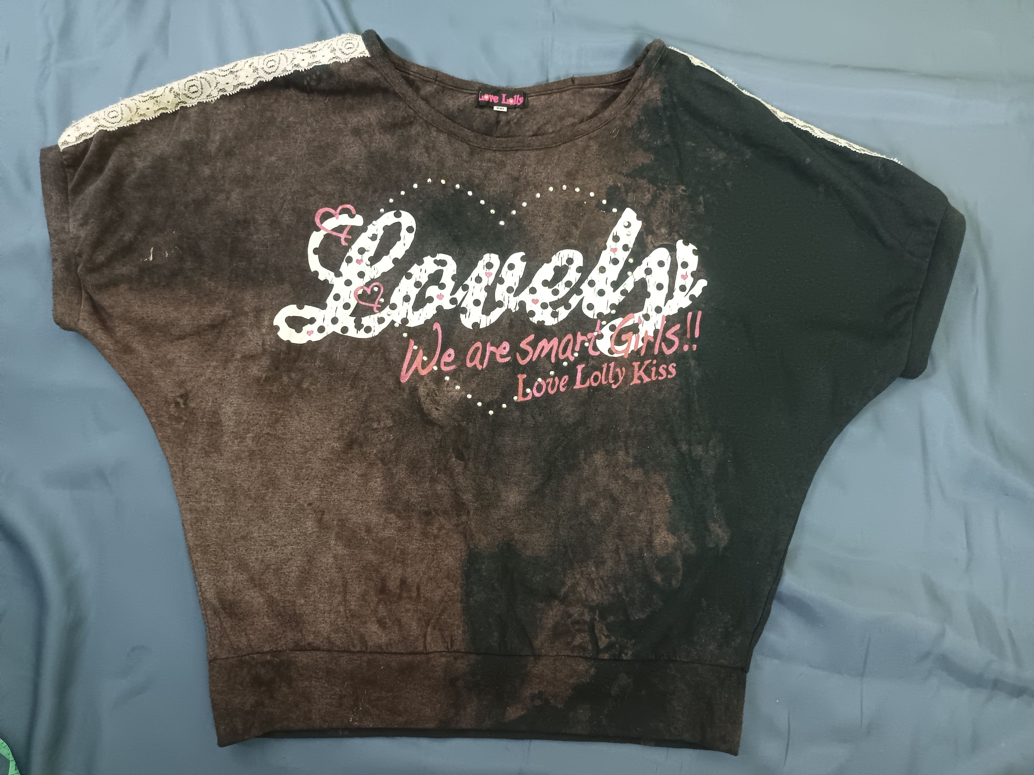 If Six Was Nine × Japanese Brand × Vintage ❤️LOVE LOLLY ❤️Tie Die Batwing Short T-Shirt Size L / US 10 / IT 46 - 12 Thumbnail