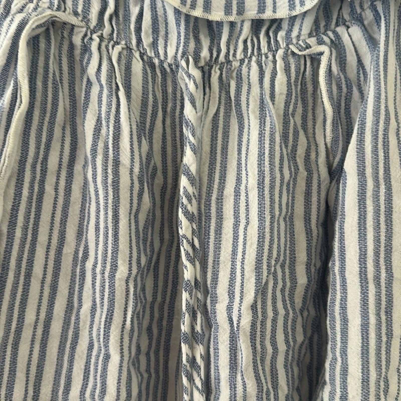Designer Blue WideLeg Waist Cut Jumpsuit w Ruffled OffShoulder Design Size 32" / US 10 / IT 46 - 3 Thumbnail