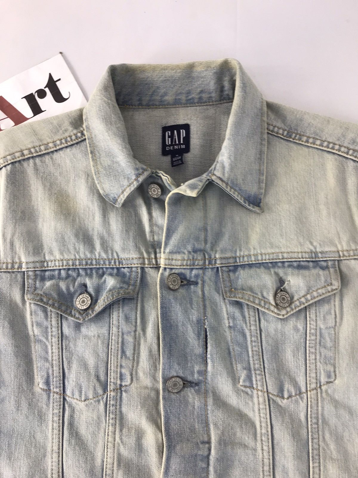 Gap × Vintage Vintage Gap Est1969 Denim Jacket Faded Colour Jeans Size US L / EU 52-54 / 3 - 4 Thumbnail