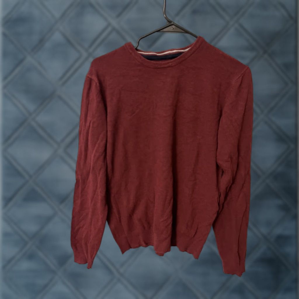 Buffalo David Bitton Buffalo Jeans Sweater Mens Medium Red Knit Long Sleeve Pullover Crew Neck Size US M / EU 48-50 / 2 - 1 Thumbnail