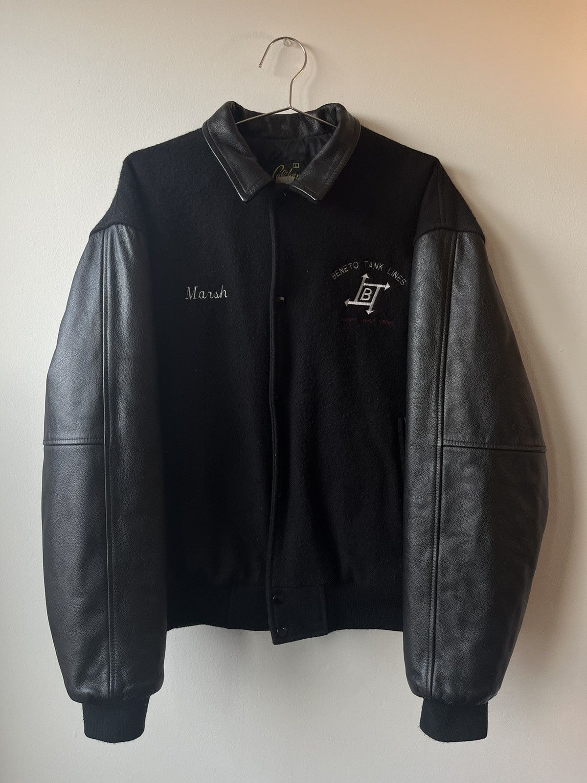 image of Vintage Black Trucker Varsity, Men's (Size Large)