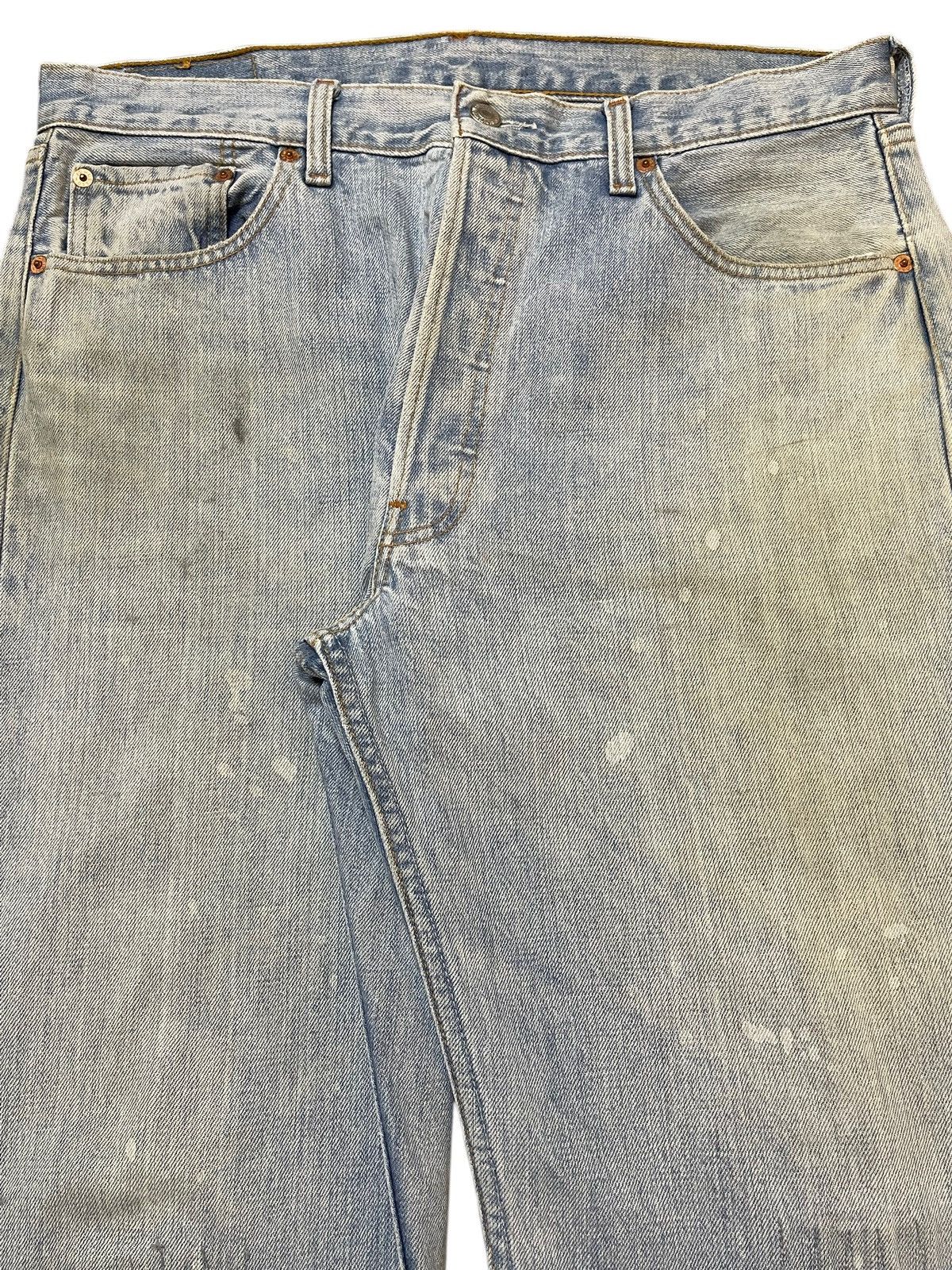 Levi's Vintage 90s Levis 501 Mud Wash Faded Distress Wide Leg Baggy Size US 34 / EU 50 - 4 Thumbnail