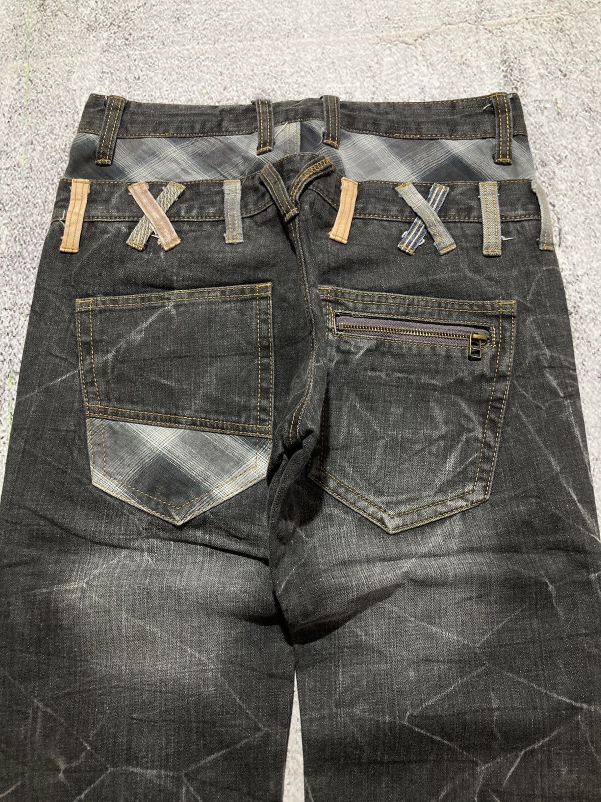 Japanese Brand 2000s Nylaus Double Waist Denim Jeans Pant Faded Y2k Size US 28 / EU 44 - 11 Thumbnail