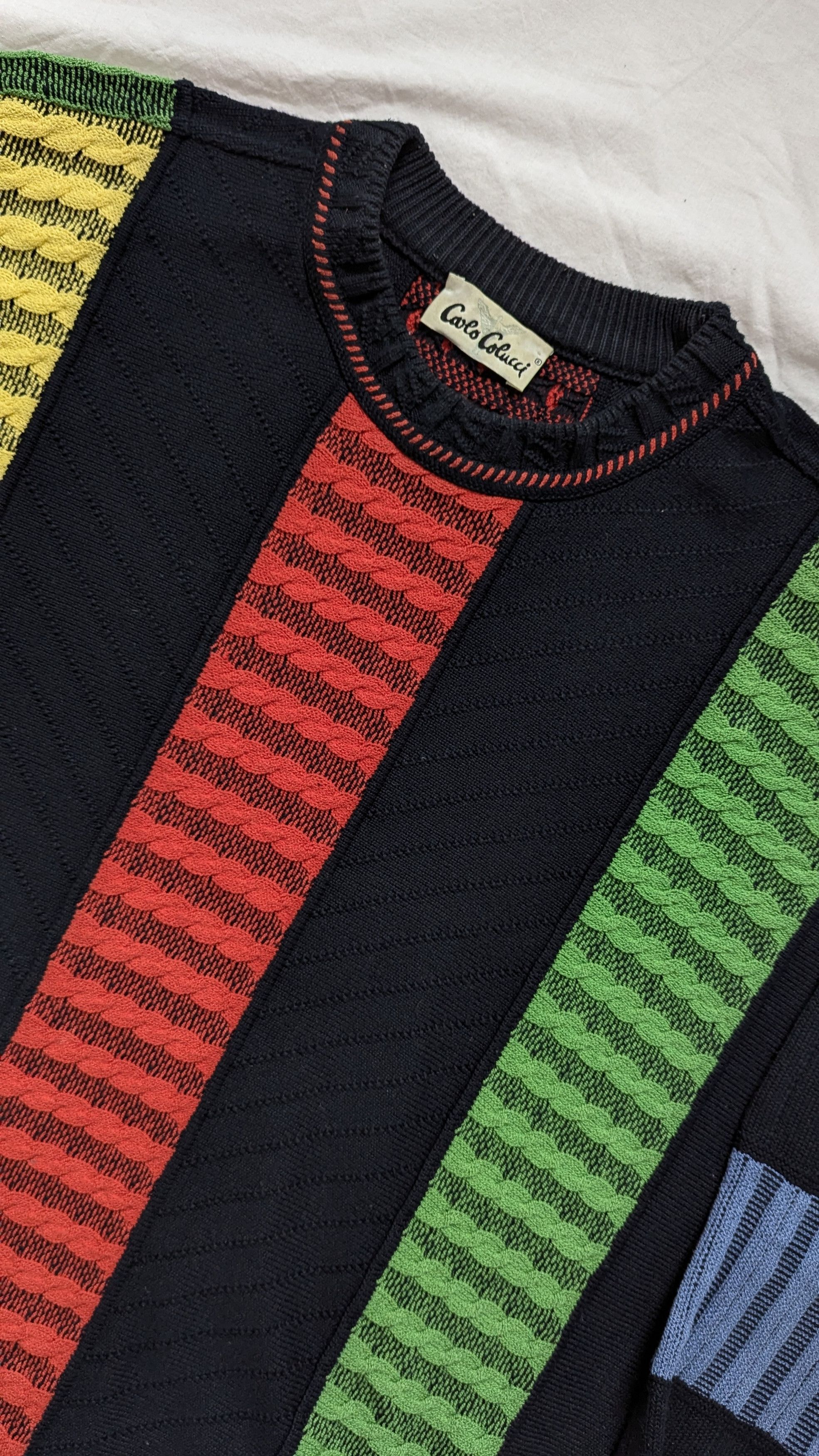 Carlo Colucci Carlo Colucci Knit Multicolor Sweater Size US XL / EU 56 / 4 - 4 Thumbnail