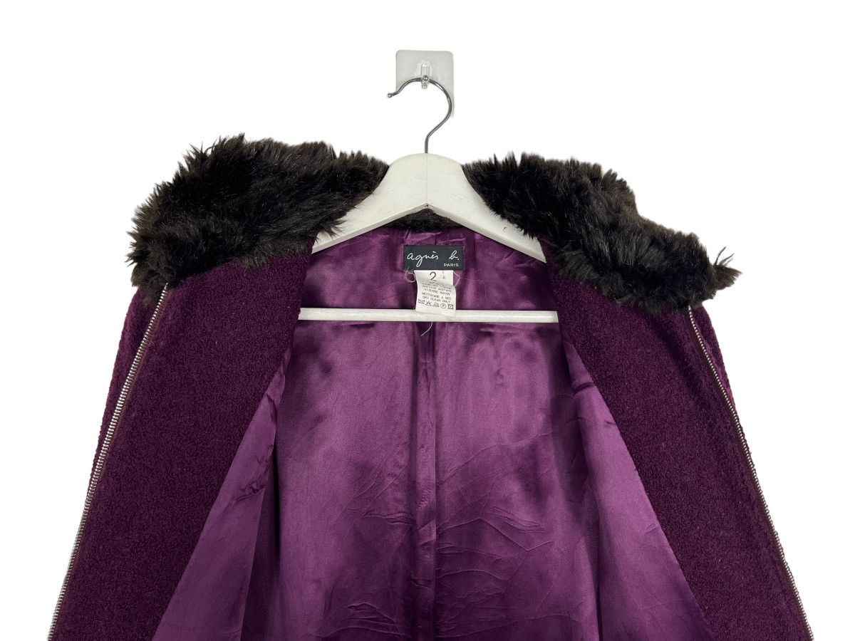 agnes b. 🔥 AGNES B FAUX FUR TRIM WOOL LONGCOAT Size M / US 6-8 / IT 42-44 - 11 Thumbnail