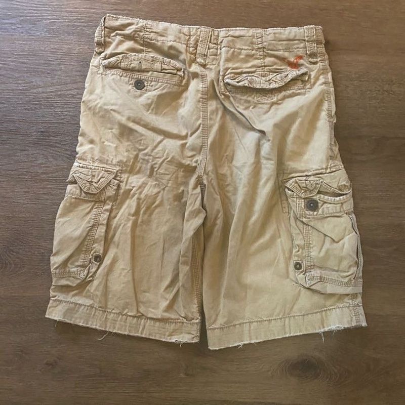 American Eagle Outfitters Y2k Tan American Eagle Cargo Shorts Size US 33 - 7 Thumbnail