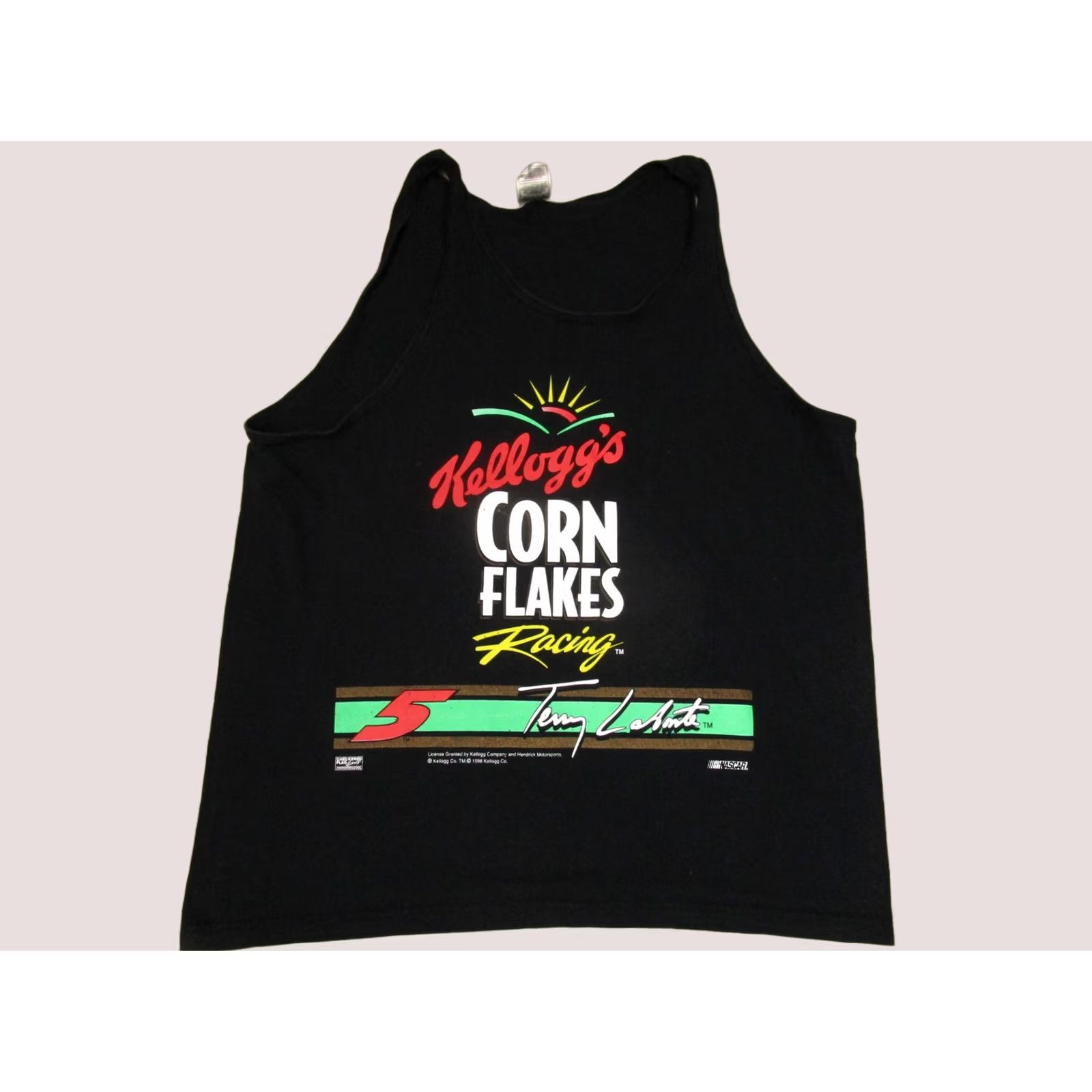 Fruit Of The Loom Vintage Kellogg's Corn Flakes Shirt Mens XL Black Tank Terry Labonte NASCAR 90s Size US XL / EU 56 / 4 - 1 Thumbnail