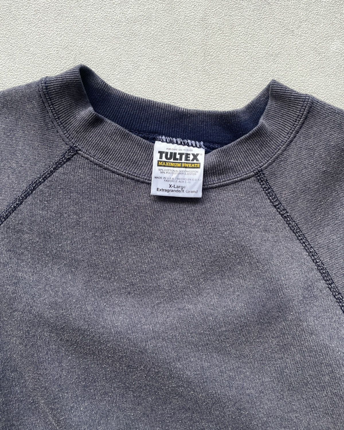 Tultex 1990s Sunfaded Tultex Raglan Sweatshirt Indigo Size US XL / EU 56 / 4 - 2 Thumbnail