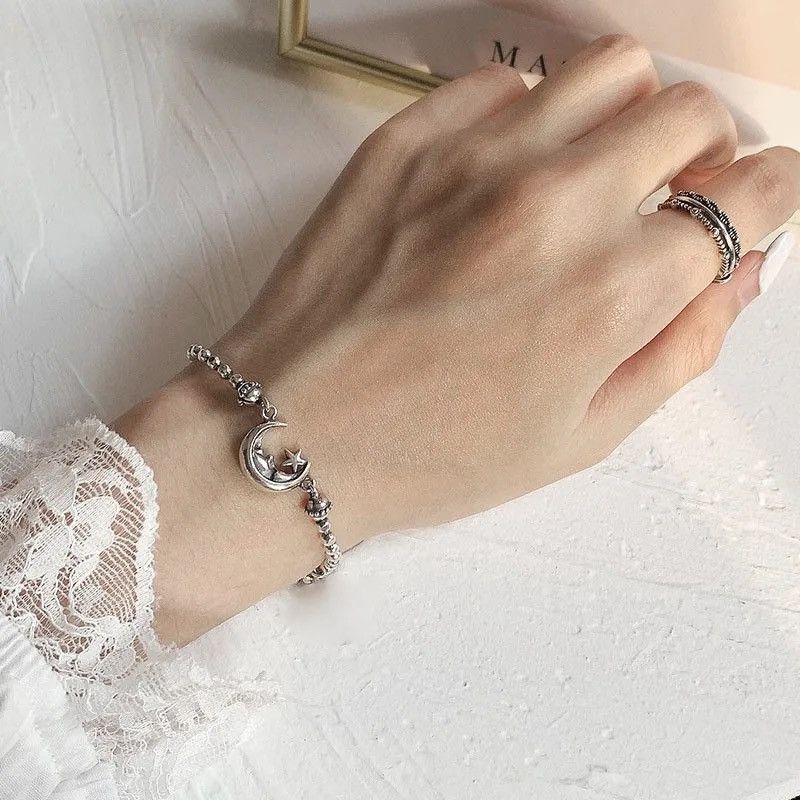 Other 100% Solid 925 Sterling Silver Hiphop Thick Moon Bracelet Size ONE SIZE - 3 Thumbnail