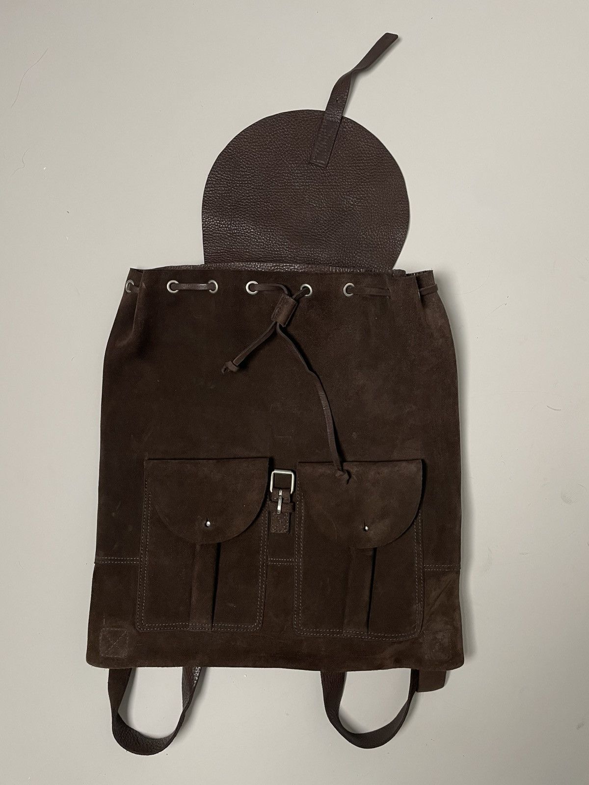 Helmut Lang Helmut Lang Vintage 90s Suede Leather Backpack Size ONE SIZE - 4 Thumbnail