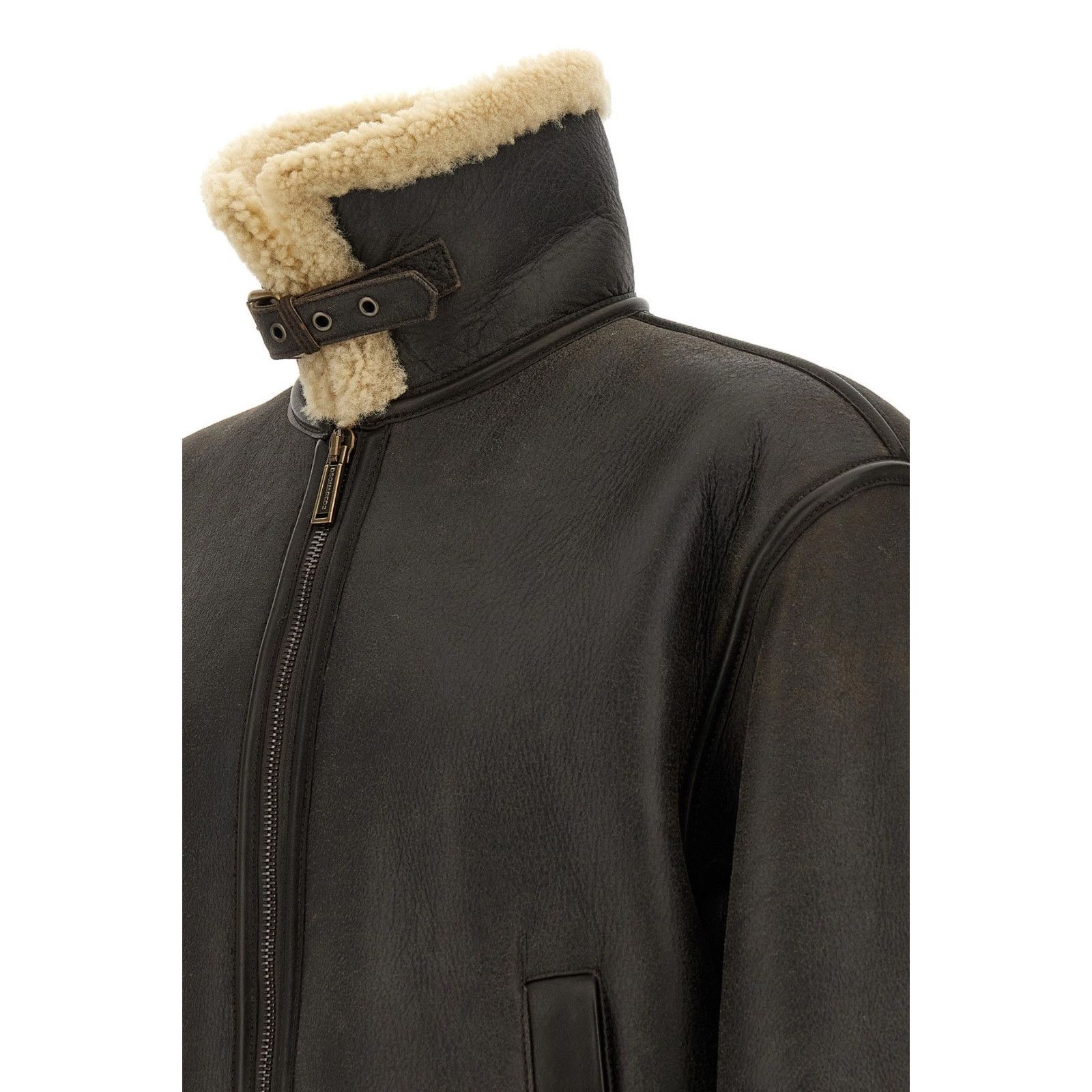 Dsquared2 DSQUARED2 Aviator Brown Leather Jacket New & Authentic (Men' Size US L / EU 52-54 / 3 - 5 Thumbnail