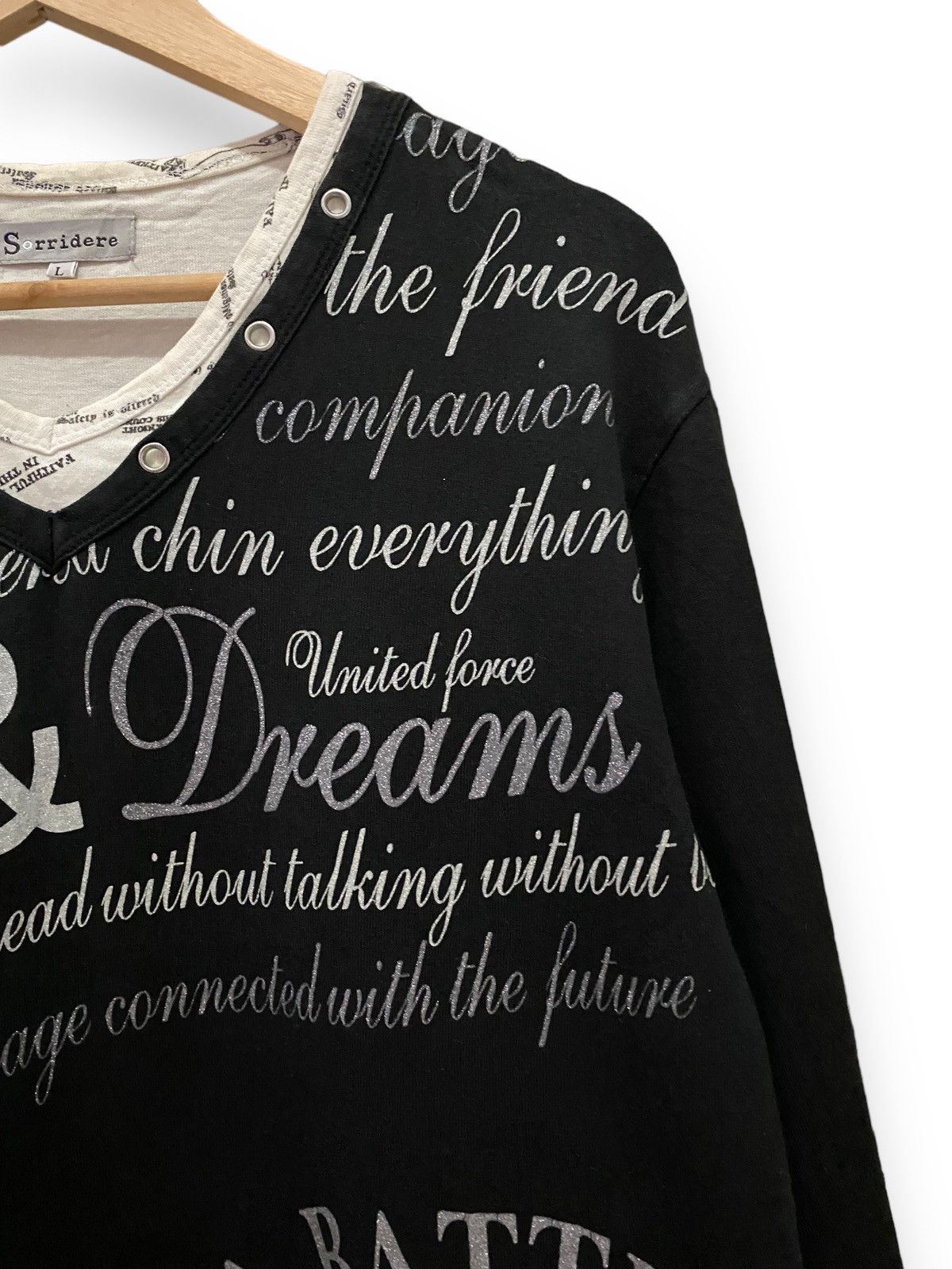 Japanese Brand Sorridere Sedetionaries Poem Double Layer Punk Longsleeve Size US L / EU 52-54 / 3 - 3 Thumbnail