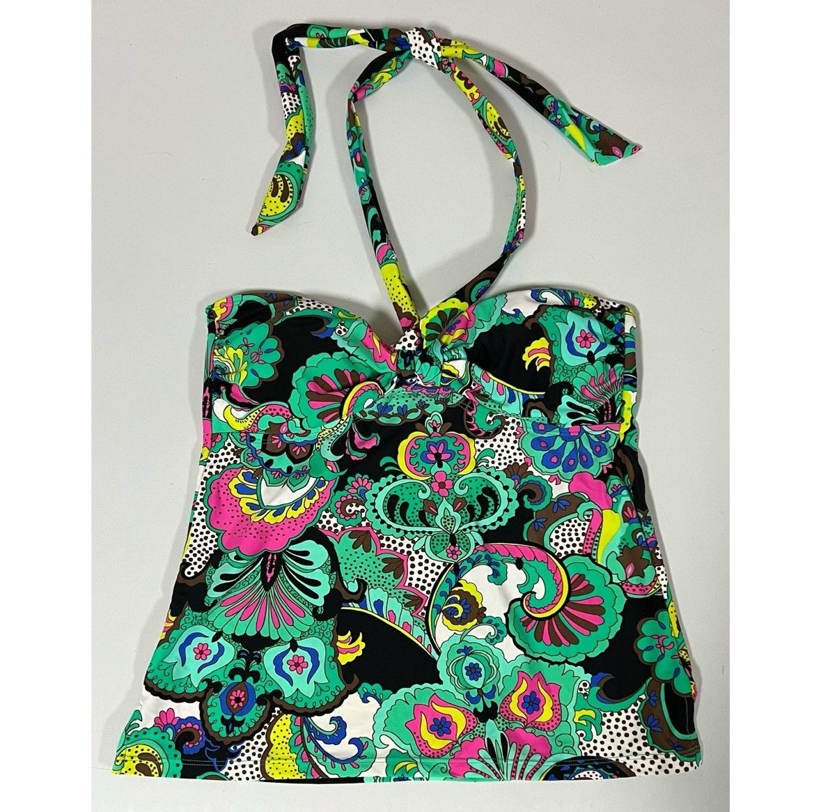 Other Island Escape Teal Paisley Tankini Top Swimwear Size 8 🩷✨ Size M / US 6-8 / IT 42-44 - 1 Thumbnail