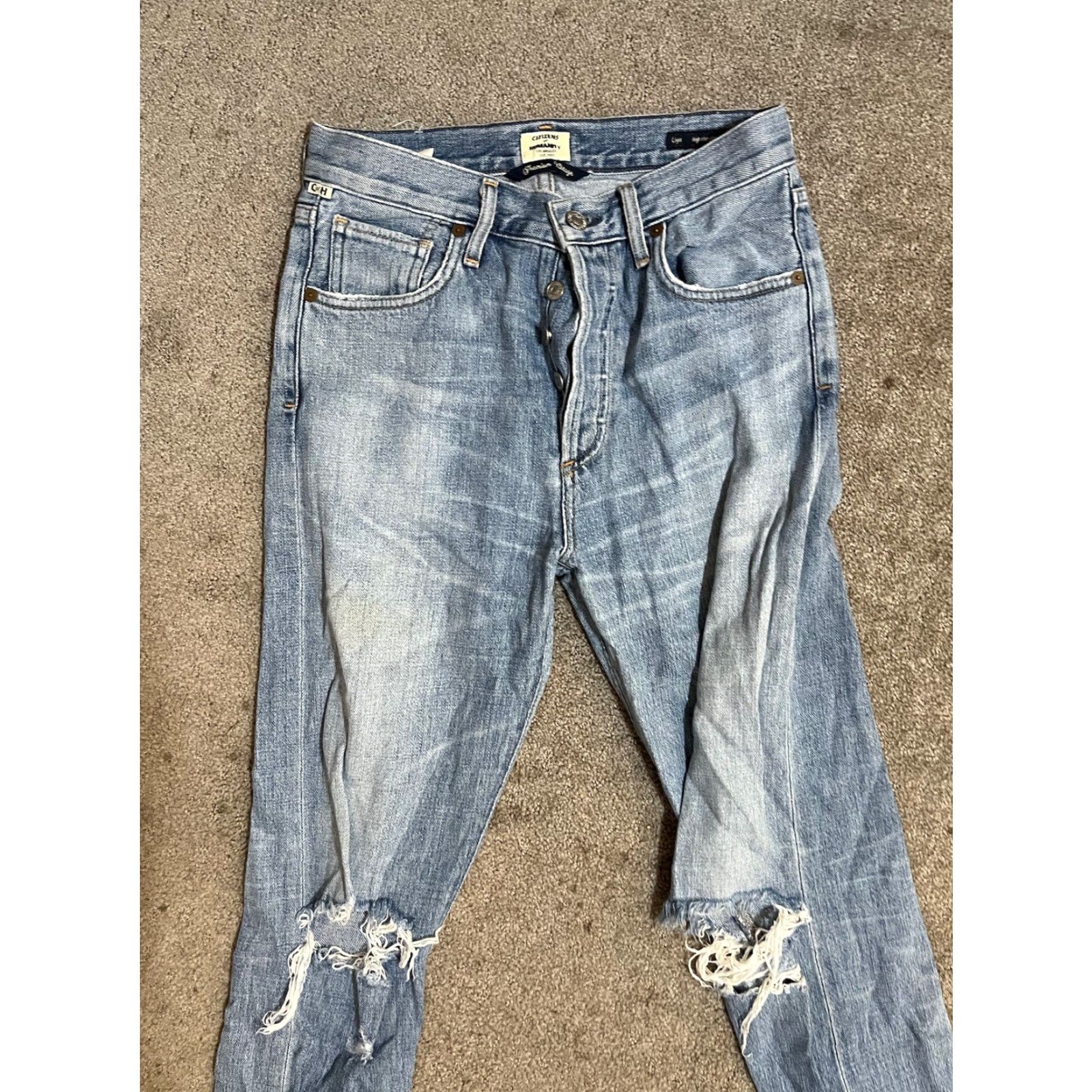 Citizens Of Humanity Citizens of Humanity Jeans Women 24 Blue Premium Vintage Liya Distressed Cropped High Rise Classic Fit Crop 90s Bohemian USA Size 42" / US 20 - 4 Thumbnail